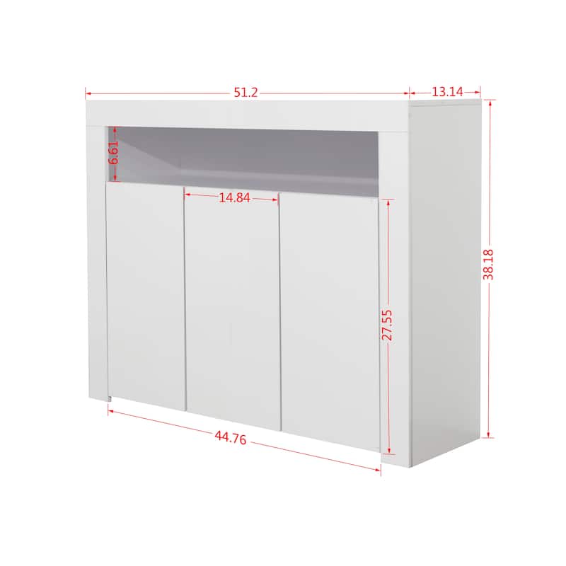 LED sideboard with multi-colour LED lights