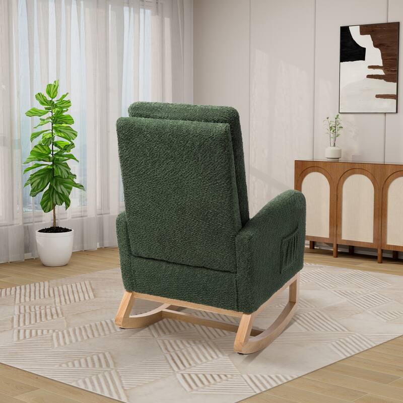 Modern Boucle Accent Rocking Chair, Set of 1