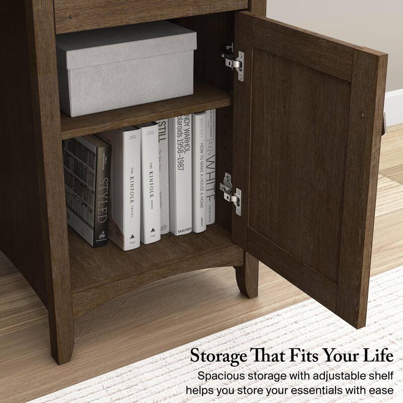 Bush Furniture Salinas 60W L Shaped Desk with Drawers and Storage