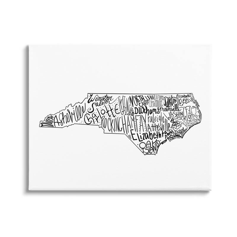 Stupell North Carolina State Cities Stretched Canvas Wall Art, Design by The Saturday Evening Post - 20 x 16