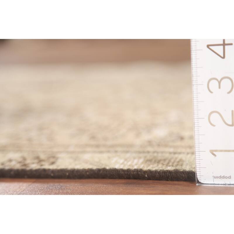 Hand Knotted Oriental 100% Wool Carpet Traditional Floral Brown Tabriz Area Rug - 4' 8'' X 3' 3''