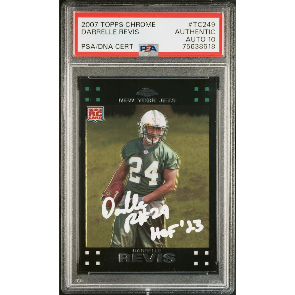 Darrelle Revis 2007 Topps Chrome Signed Rookie Card #TC249 HOF Auto PSA 10 - 8'6" x 11'6"