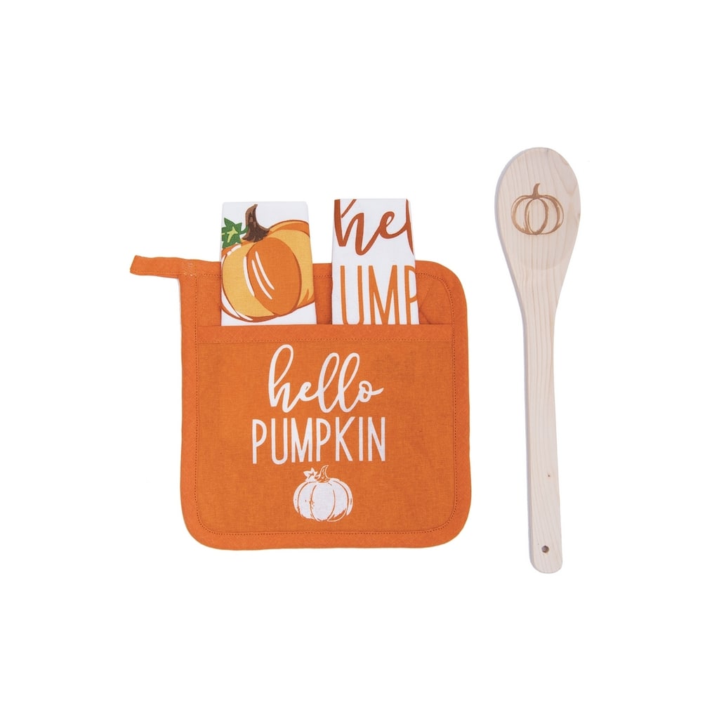 Hello Pumpkin Potholder Set of 4 - 15" x 25" x 2.5"