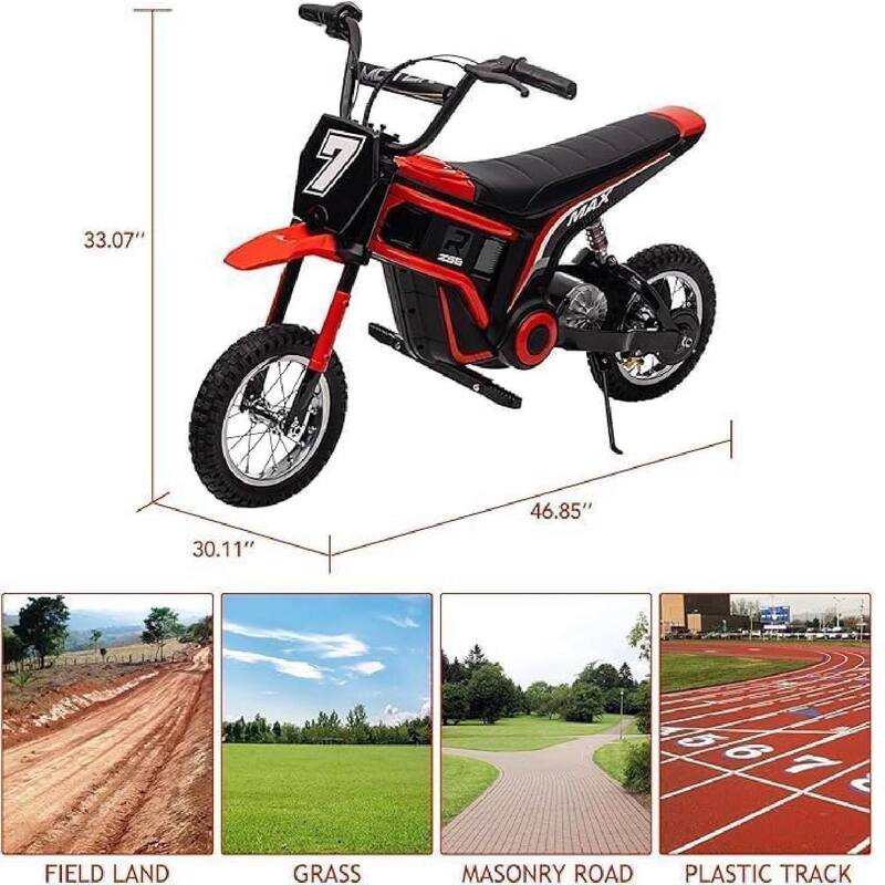 Electric 2-Speed Modes Kids Dirt Bike Toy Motorcycle for Kids Best Gifts