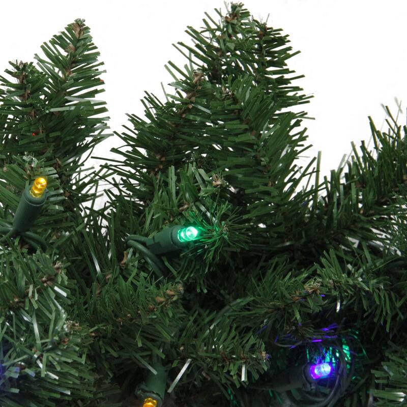 9' x 10" Northern Pine Artificial Christmas Garland Multi Color LED
