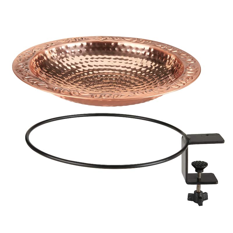 Pure Copper 13.5" Deck Mount Bird Bath By Good Directions
