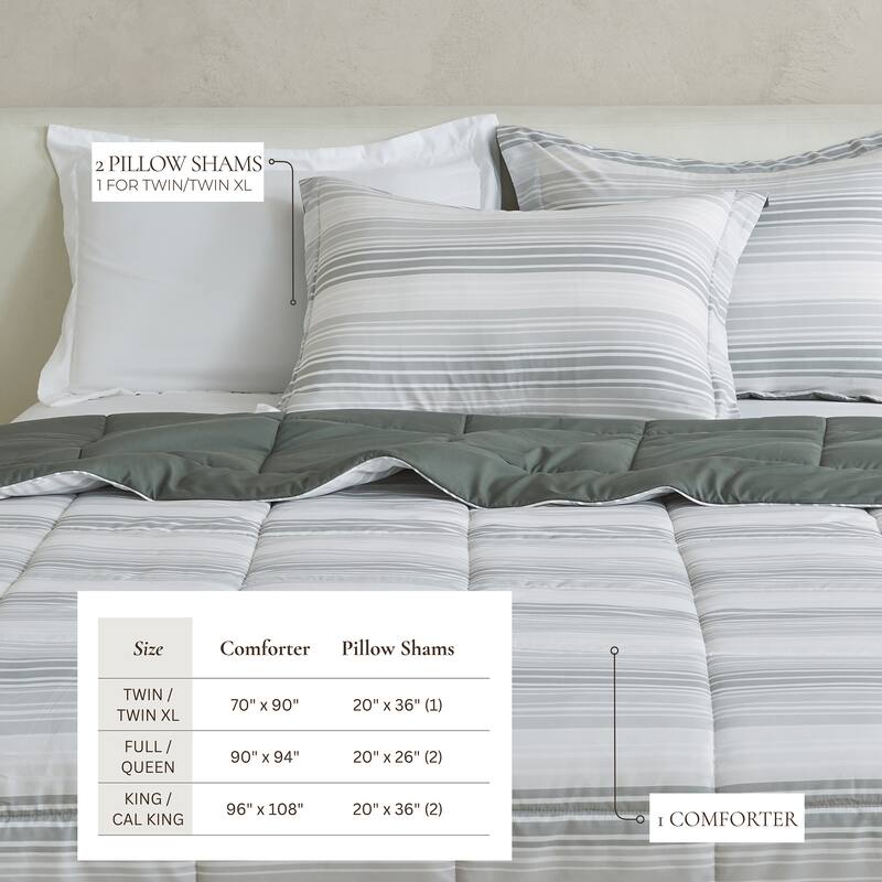 Linery & Co. All Season Down Alternative Reversible Comforter Set