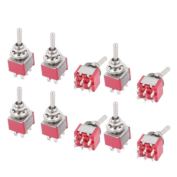 Ac 125v 6a Dpdt On On 2 Positions 6 Pin Latching Miniature Toggle Switch 10 Pcs