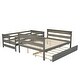preview thumbnail 11 of 22, Twin over Full Bunk Bed with Twin Size Trundle, Space-saving, Grey