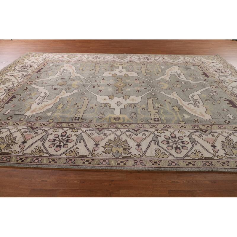 All-Over Oushak Oriental Large Area Rug Handmade Wool Carpet - 10'0" x 13'9"