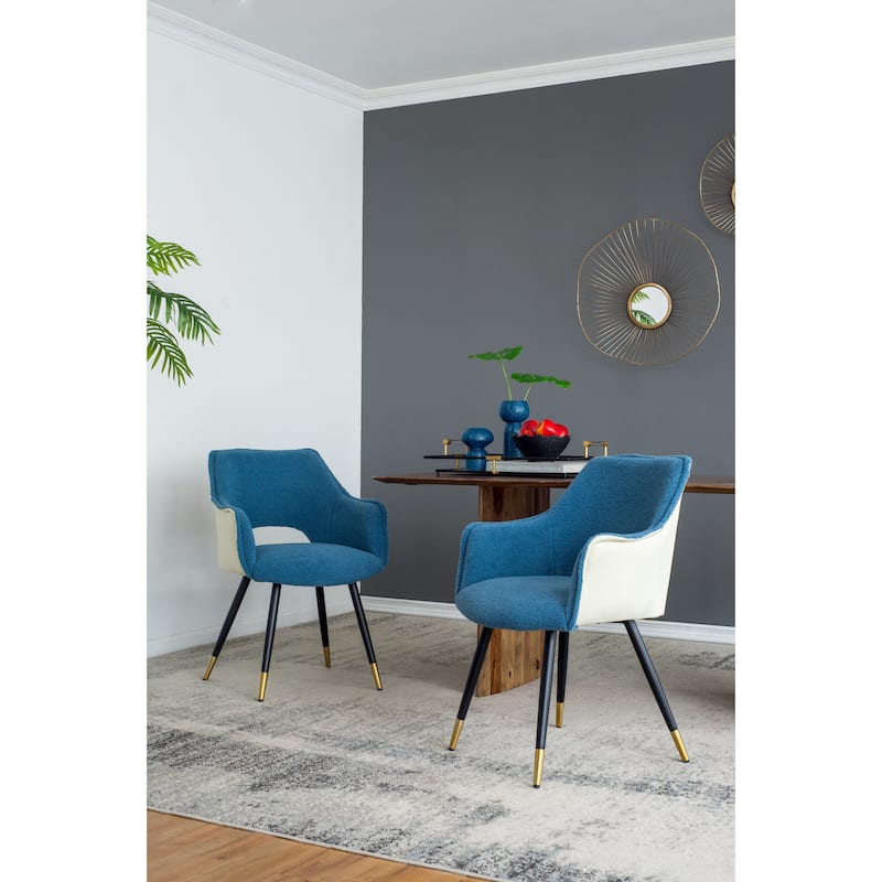 Modern 23.2" Upholstered Accent Chair with Iron Legs for Living Room (Set of 2)