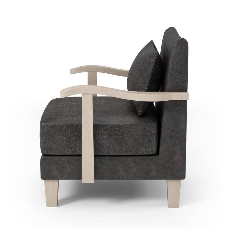 Perth Contemporary Dark Grey Faux Leather Accent Chair by Furniture of America