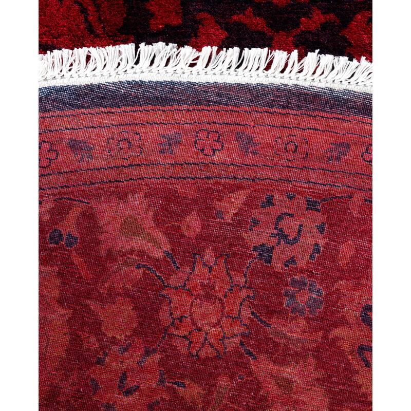 Overdyed One-of-a-Kind Hand-Knotted Area Rug - Orange - 8' 1" x 8' 1"