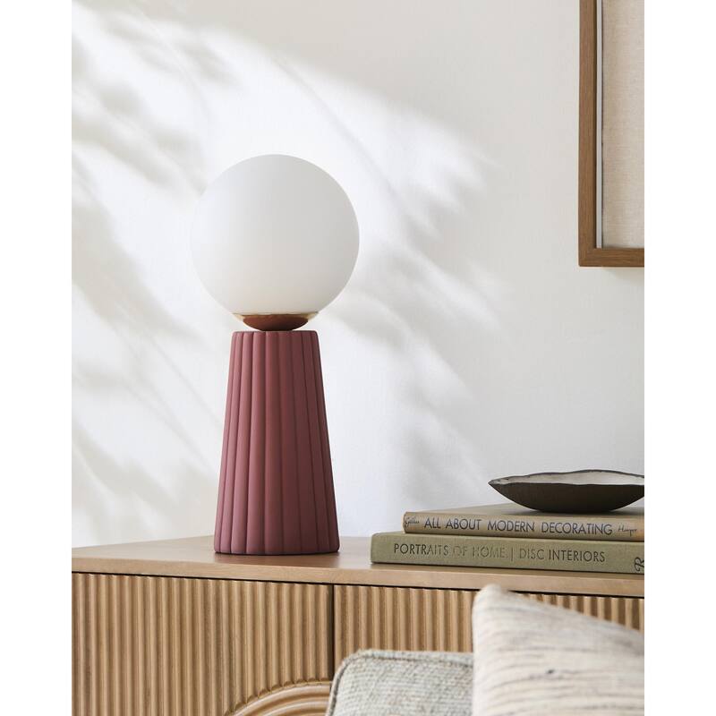 Livabliss Conju Traditional Accent Table Lamp - 17"H x 8"W x 8"D - Peach