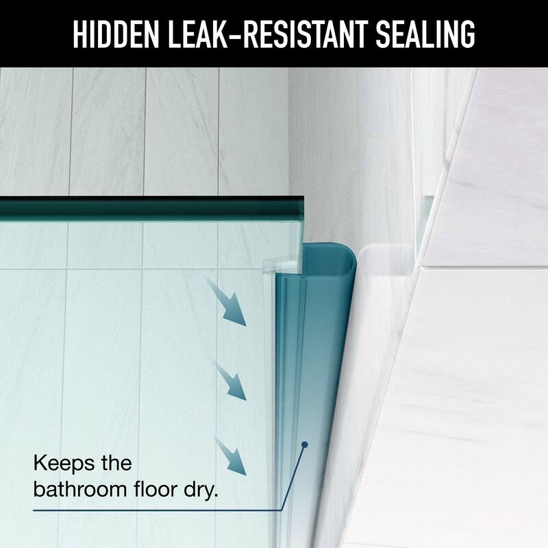 VIGO Satro E-Class 52 to 60 in. W x 74 in. H Semi-Frameless Double-Sliding Shower Door with Clear Tempered Glass