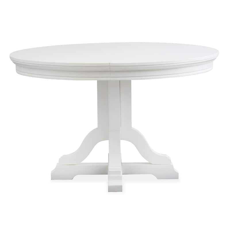 Magnussen Home Charleston White Dove Extendable 48" Round Dining Table - 48''W x 48''D x 30''H