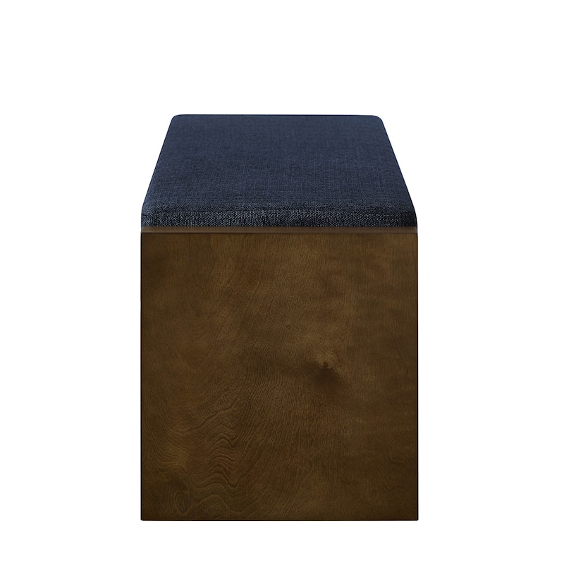 GDFStudio - Layla 47" Modern Linen Bench with Padded Seat & Shoe Rack