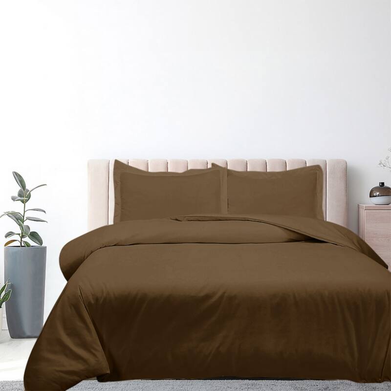 Royale Linens Black Duvet Cover Full Size - Soft Duvet Cover Set - 3 Piece Double Brushed Full Duvet Covers with Zipper Closure