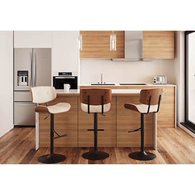 Carson Carrington Leksand Adjustable Bar Stool with Straight T Footrest (Set of 3)
