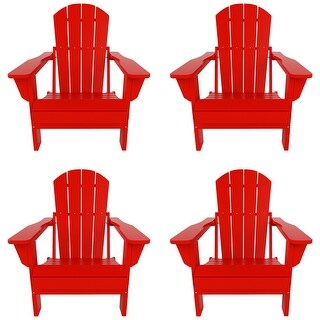 POLYTRENDS Laguna Folding Poly Eco-Friendly All Weather Outdoor Adirondack Chair (Set of 4)