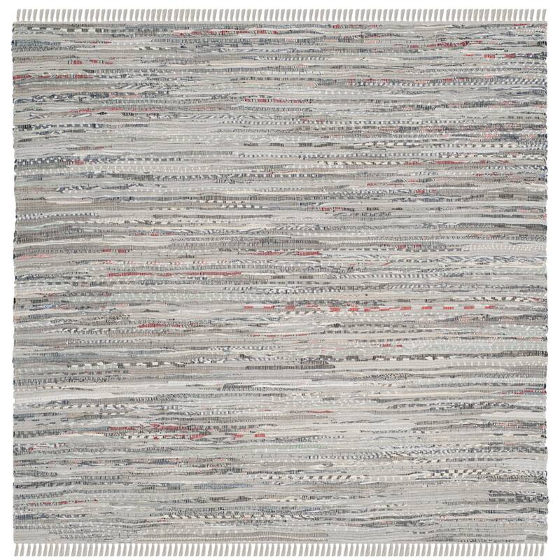 SAFAVIEH Handmade Rag Rug Vistiana Flatweave Cotton Rug - 9' x 9' Square - Grey