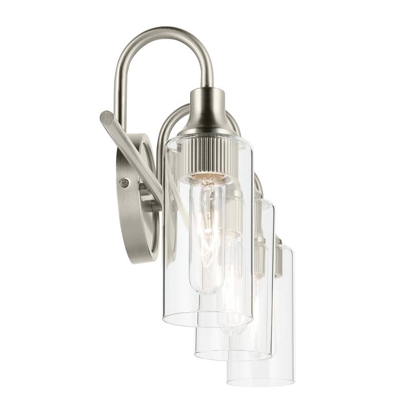Kichler Lighting Kavi 23" 3-Light Vanity Light with Clear Glass in Brushed Nickel