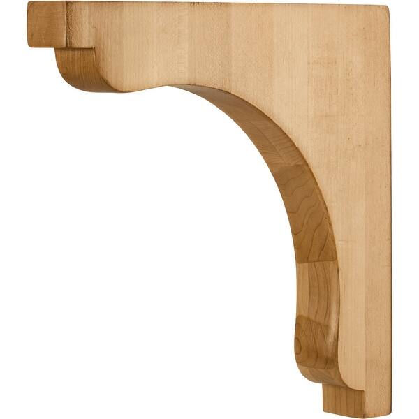 slide 1 of 1, Hardware Resources Corbel with Decorative Styling, 10"H x 1-1/2"W x Natural Oak