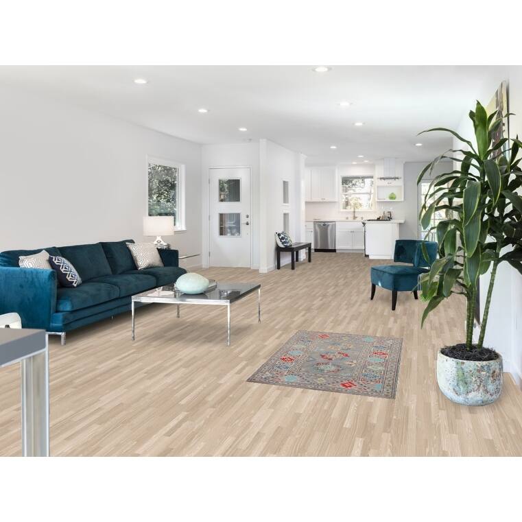 All-Over Gray Kazak Oriental Foyer Rug Hand-Knotted Wool Carpet - 2'8" x 4'1"