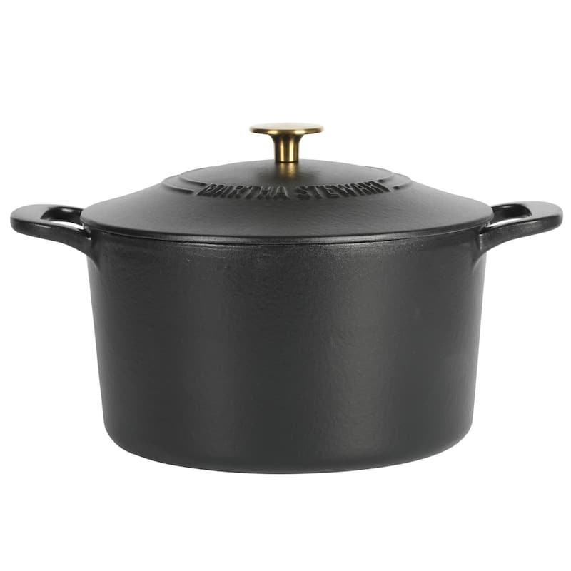 Martha Stewart Gatwick 7 QT Enamel Cast Iron Dutch Oven - Black