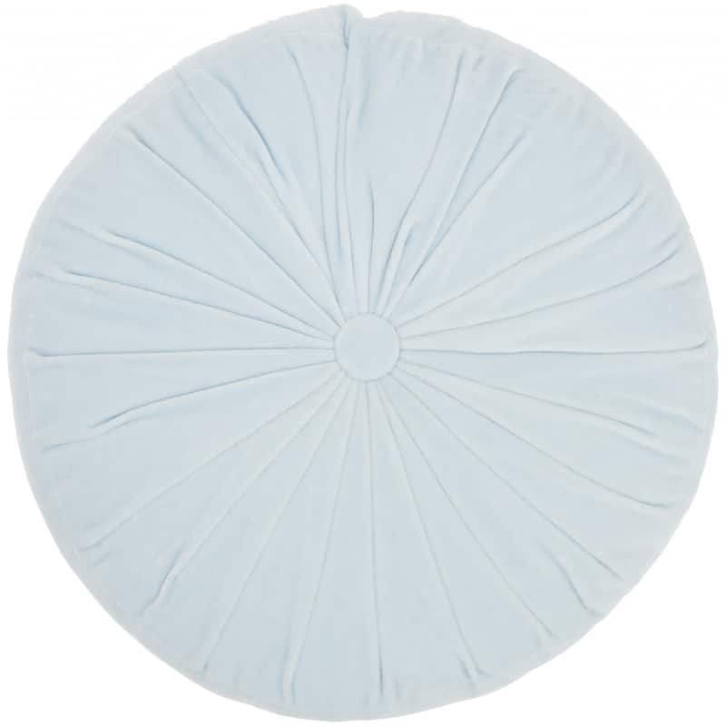 HomeRoots 16" X 16" Light Pink Round Velvet Throw Pillow