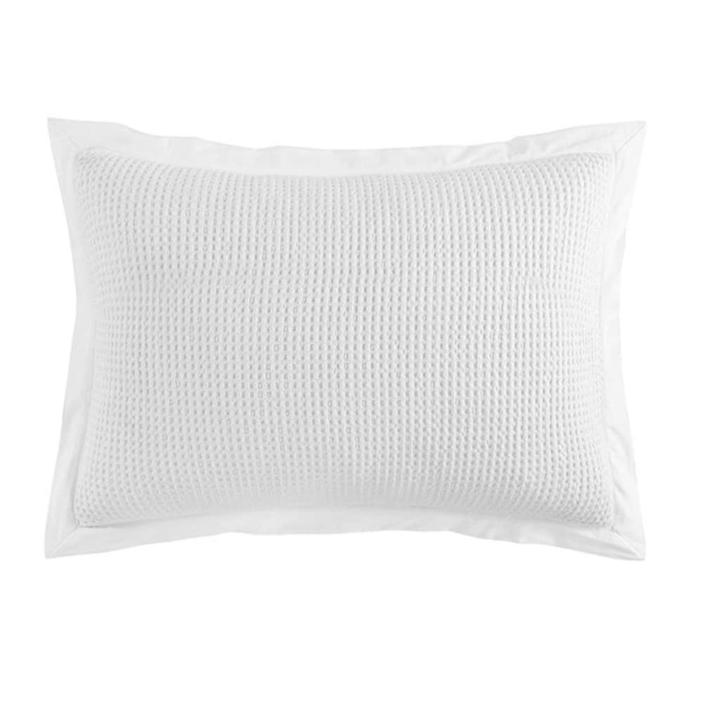 HiEnd Accents Stonewashed Cotton Waffle Weave Pillow Sham Set, 2PC