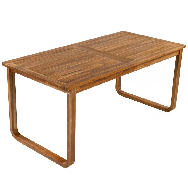 7-Piece Acacia Wood Outdoor Dining Set with Water-Resistant Cushions by Leisure Zone