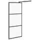 preview thumbnail 57 of 71, vidaXL Walk-in Shower Wall multi size Half Frosted ESG Glass Black