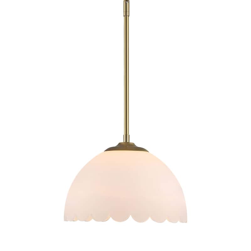 Golden Lighting 6954-M Dorinda 13" Wide Pendant - Brushed Champagne Bronze / Opal Glass