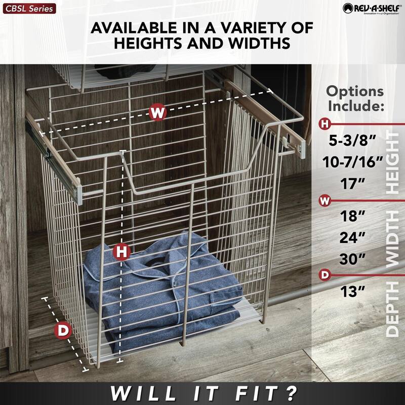Rev-A-Shelf Sidelines 18" Wide x 10" High Pull Out Basket