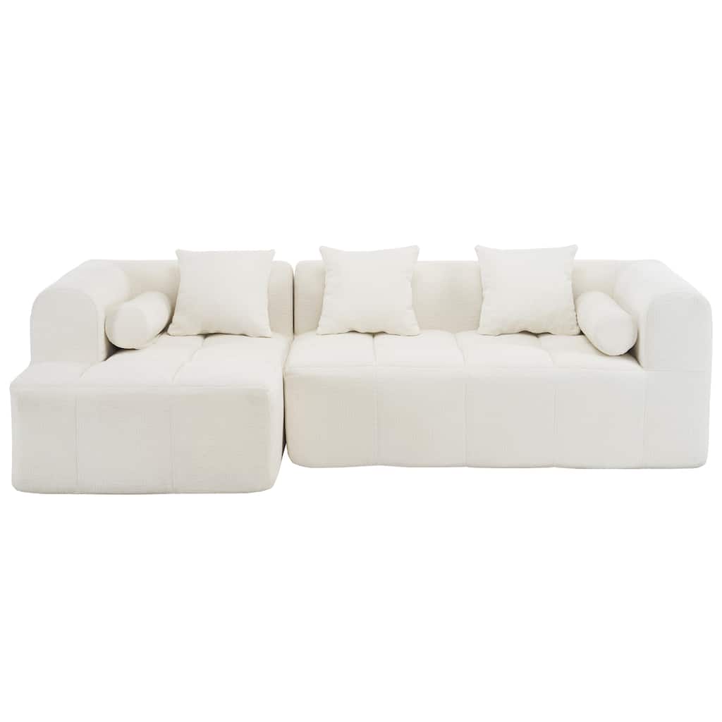 Free Combined Modular Sofa Couch with Deep Seating and Side Pockets