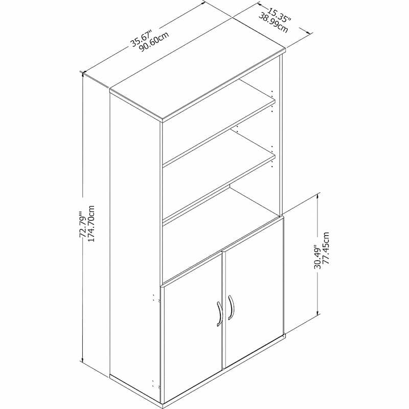 Studio C 5 Shelf Bookcase with Doors by Bush Business Furniture