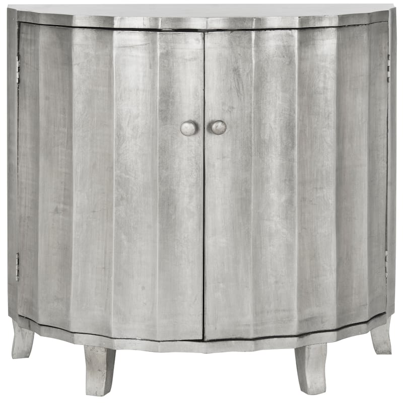 SAFAVIEH Katy Demilune Silver Leaf Cabinet