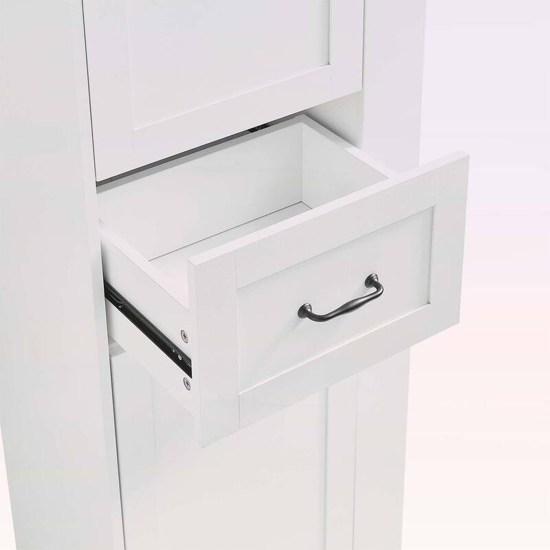 Modern Tall Storage Cabinet with Tilt-Out Compartment,Adjustable Shelves,for Bathroom & Home Organization
