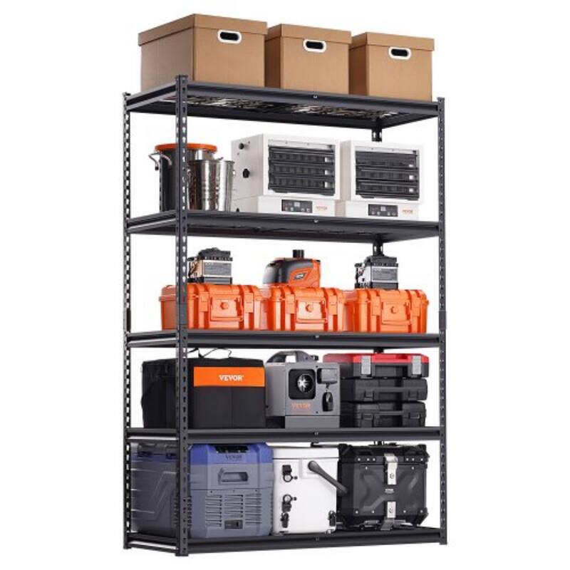 5 Tier Heavy Duty Garage Shelving Unit, Adjustable Metal Rack - 20 x 48 x 72 inch