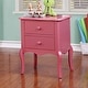 preview thumbnail 3 of 20, Hoa Traditional Solid Wood 2-Drawer Nightstand by Furniture of America Pink
