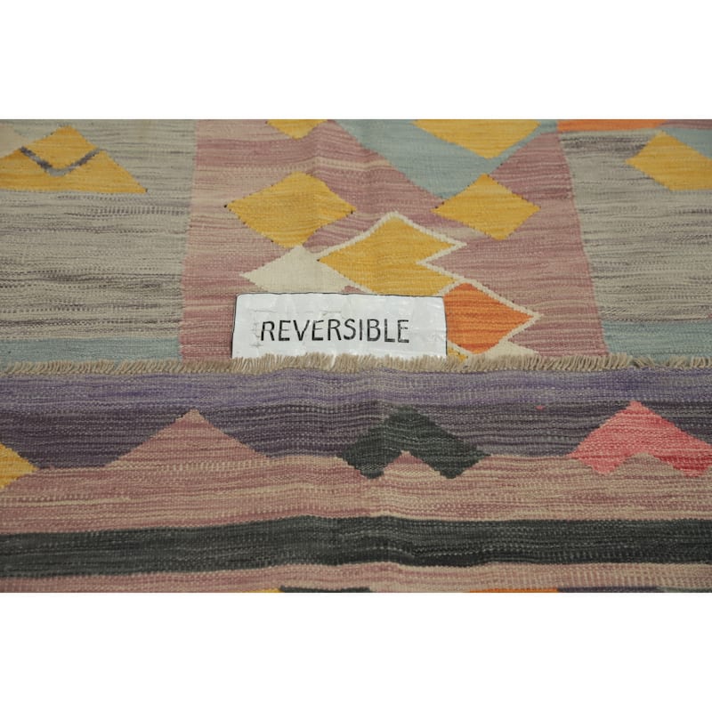 Hand Woven Southwestern Wool Multi-Colored Geometric Area Rug - 12' 11'' X 9' 6''