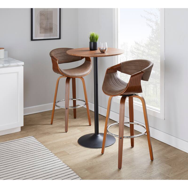 Carson Carrington Kanteborg 30" Fixed-Height Bar Stool with Round Footrest (Set of 2)