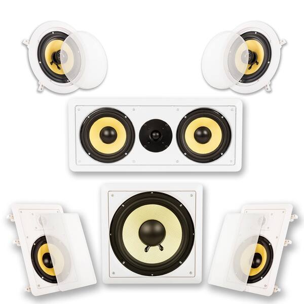 Shop Acoustic Audio Hd516 Flush Mount 5 1 Speakers With 6 5