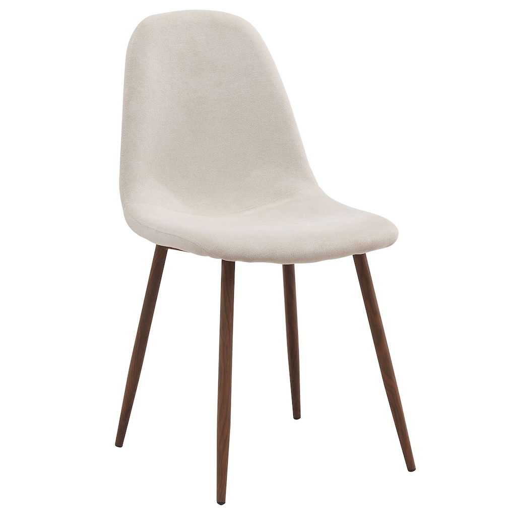 Set of 4 Beige and Brown Contemporary Side Chairs 34.25"