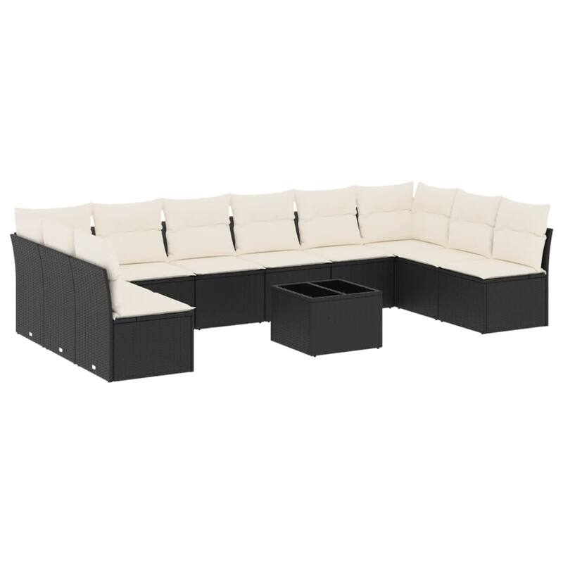 vidaXL Garden Sofa Set Black