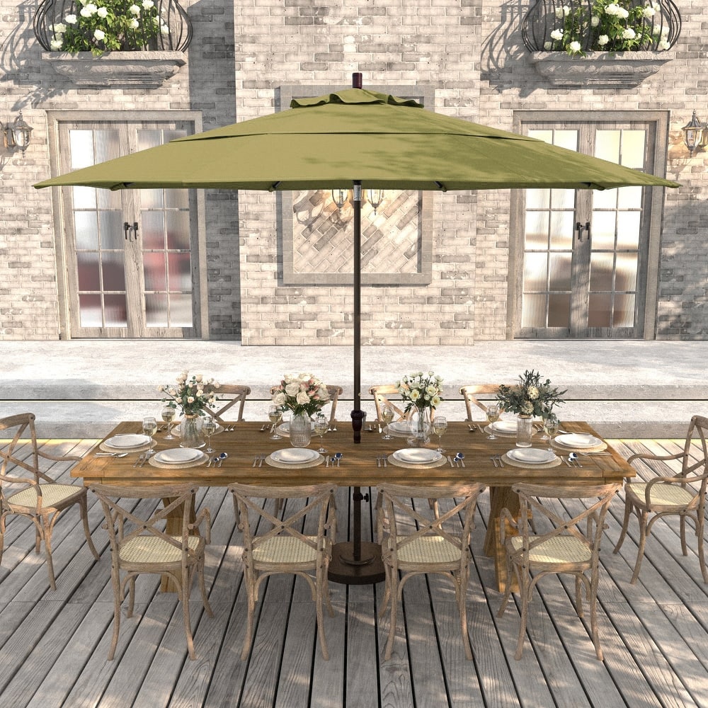 California Umbrella 11' Rd Sunset Series Patio Umbrella Bronze Aluminum Frame Crank Lift Auto Tilt Sunbrella