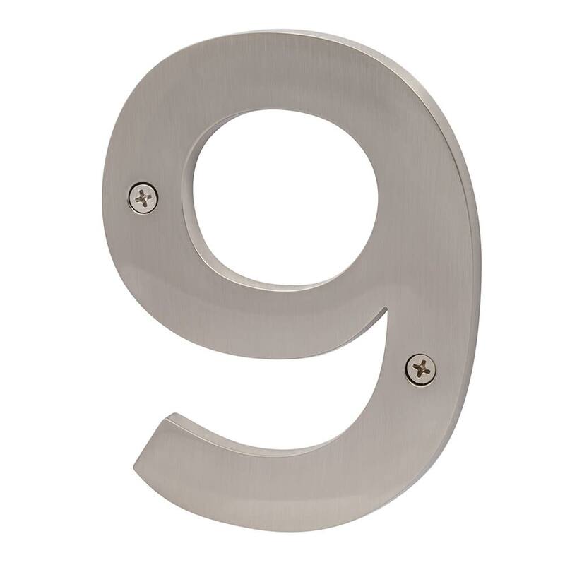 Sure-Loc HN5-9 5" Tall Zinc House Number 9 - Satin Nickel