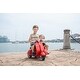 preview thumbnail 7 of 13, Retro Style Kids Electric Motorcycle with Dual Seats LED Lights and Anti Rollover Frame for Outdoor Play and Gifting