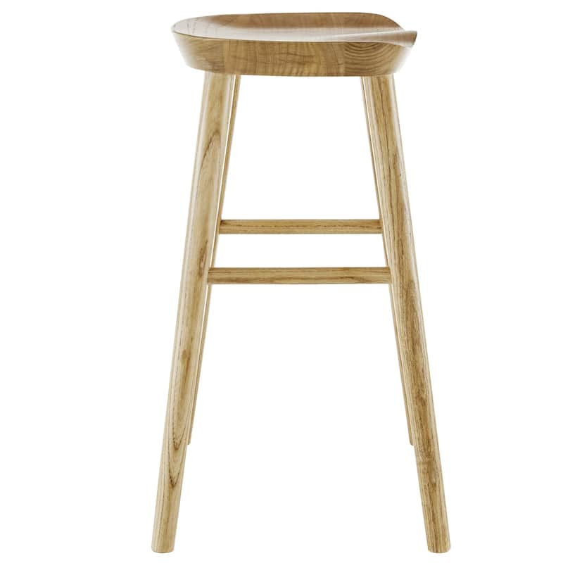 30" Light Solid Wood Bar Stool - 17.52" W x 14.77" D x 29.53" H